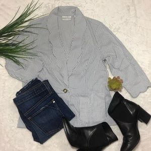 Drape’s & Damon’s petites scalloped trim blazer